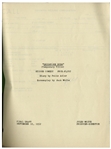 Moe Howard's 8pp. Script Dated September 1952 for The Three Stooges Film ''Bubble Trouble'', Working Title ''Drugstore Dubs'' -- Signed by Moe on Cover & With Additional Call Sheet -- Very Good